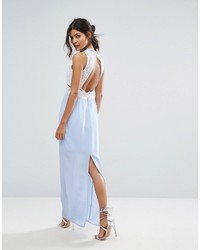 Elise Ryan Contrast Lace Maxi Dress With Open Back
