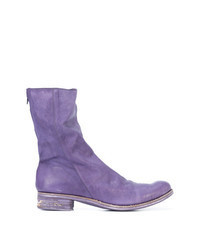 Light Violet Leather Casual Boots