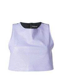Light Violet Leather Cropped Top