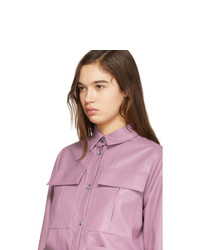 Aeron Purple Faux Leather Blanche Shirt