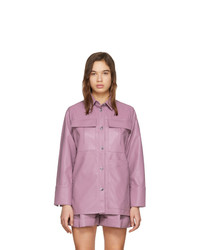 Aeron Purple Faux Leather Blanche Shirt