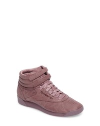 Light Violet Leather High Top Sneakers
