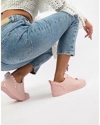 Ted Baker Pink Leather Ruffle Detail Trainers