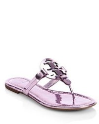 Light Violet Leather Thong Sandals