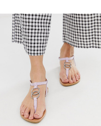 New Look Ring Detail Py Sandal In Lilac