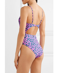 Diane von Furstenberg Morgan Cutout Leopard Print Swimsuit