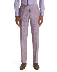 Emporio Armani Linen Trousers In Solid Medium Purple At Nordstrom