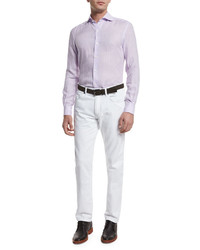Ermenegildo Zegna Linen Long Sleeve Sport Shirt Lilac