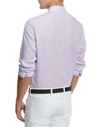 Ermenegildo Zegna Linen Woven Sport Shirt Lilac