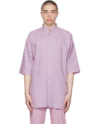 Homme Plissé Issey Miyake Purple Cotton Linen Long Shirt