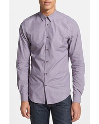 Ben Sherman Mini Dot Stripe Woven Shirt Violet Shadow Medium