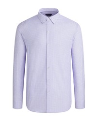 Bugatchi Classic Stretch Cotton Button Up Shirt In Lavender At Nordstrom
