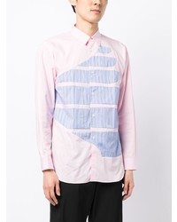 Comme Des Garcons SHIRT Comme Des Garons Shirt Stripe Panel Long Sleeve Cotton Shirt