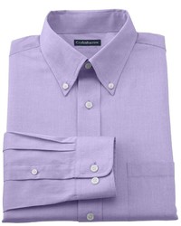 Croft Barrow Fitted Solid Pinpoint Oxford Easy Care Button Down Collar Dress Shirt