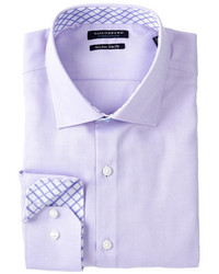 Tailorbyrd Long Sleeve Trim Fit Solid Textured Dress Shirt