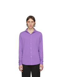 Ralph Lauren Purple Label Purple Pique Long Sleeve Polo