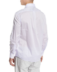 Brunello Cucinelli Solid Long Sleeve Sport Shirt Lilac