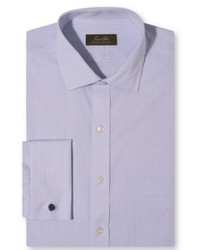 Tasso Elba No Iron Blue Violet Stripe French Cuff Shirt