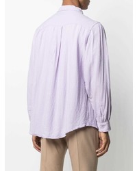 Ami Paris Wrinkled Effect Long Sleeved Shirt