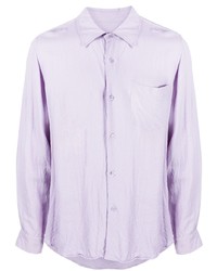 Ami Paris Wrinkled Effect Long Sleeved Shirt