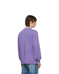 Aries Purple Acid Wash Long Sleeve T Shirt