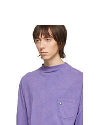 Aries Purple Acid Wash Long Sleeve T Shirt