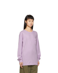 Noah NYC Purple Pocket Long Sleeve T Shirt