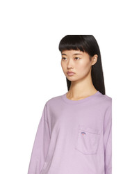 Noah NYC Purple Pocket Long Sleeve T Shirt