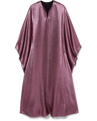 Reem Acra Draped Lam Midi Dress