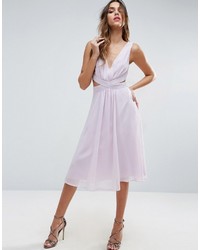 Asos Side Cut Out Midi Dress With Tie Detail