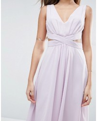 Asos Side Cut Out Midi Dress With Tie Detail