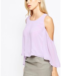 AX Paris Cold Shoulder Top With Floaty Sleeves