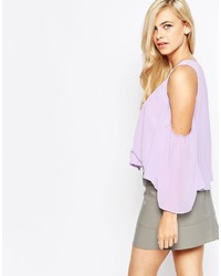 AX Paris Cold Shoulder Top With Floaty Sleeves