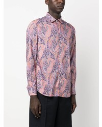 MC2 Saint Barth Long Sleeve Paisley Print Cotton Shirt