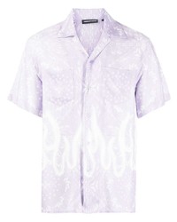 Light Violet Paisley Short Sleeve Shirt