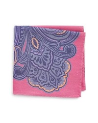 Eton Paisley Linen Silk Pocket Square