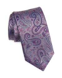 Canali Paisley Silk Tie In Light Purple At Nordstrom