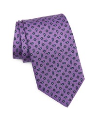 David Donahue Paisley Silk X Long Tie In Purple At Nordstrom
