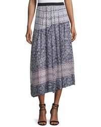 Rebecca Taylor Asymmetric Paisley Skirt Pink Orchid