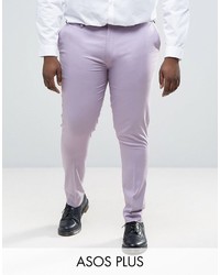 Asos Plus Super Skinny Smart Pants In Light Purple