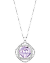 Swarovski Silver Tone Violet Crystal Orbital Pendant Necklace
