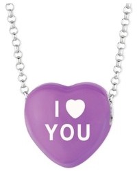 Sweethearts Sterling Silver Necklace Purple I Love You Heart Pendant