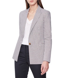 Reiss Carley Houndstooth Check Stretch Cotton Jacket