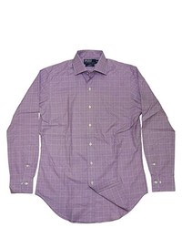 Ralph Lauren Polo Regent Classic Dress Shirt Glen Plaid Purple 145 3233