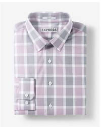Express Slim Fit Plaid Dress Shirt