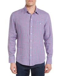 Light Violet Plaid Linen Long Sleeve Shirt