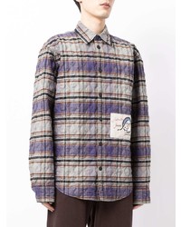 MSGM Long Sleeve Quilted Plaid Shirt