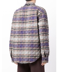 MSGM Long Sleeve Quilted Plaid Shirt