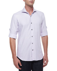 Bogosse Plaid Long Sleeve Sport Shirt Purple