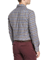 Etro Plaid Woven Sport Shirt Purple